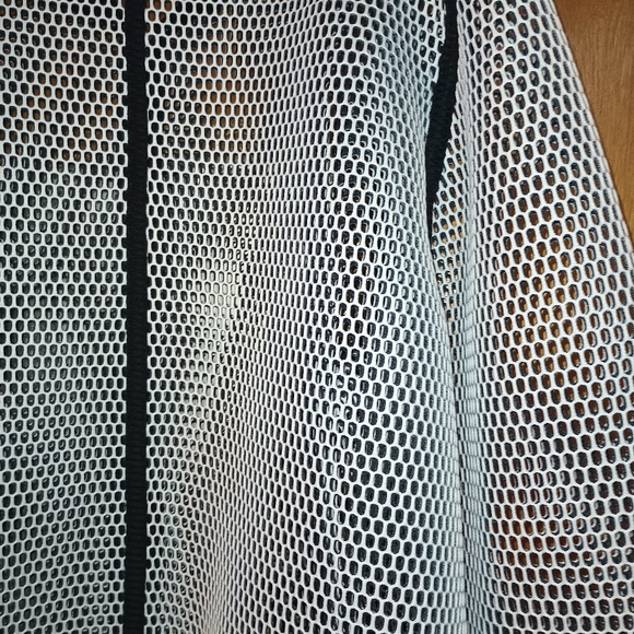 White Fishnet Type Leather Zipper Jacket. - Picture 6 of 6